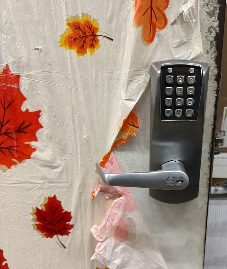 Pushbutton keypad lever fitted on the same door, Wilmington NC